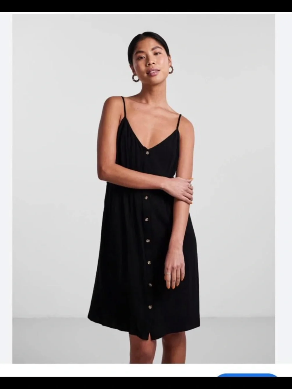 New Medium Button Down Dress. Black. - Picture 3 of 6